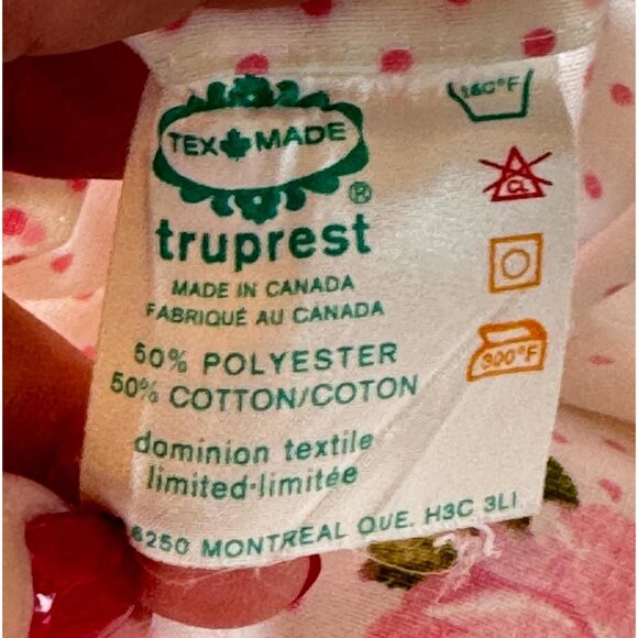 Vintage 70s pillowcase, pink floral, polka dots, cottage core, single casing - Picture 9 of 10